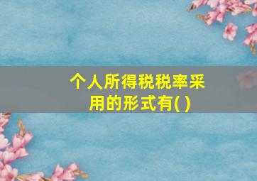 个人所得税税率采用的形式有( )